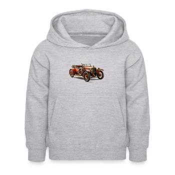 Voitures anciennes, l’histoire de l’industrie automobile - Sweat à capuche Enfant - gris clair chiné - Devant - AI Model Kid Female (0cm)