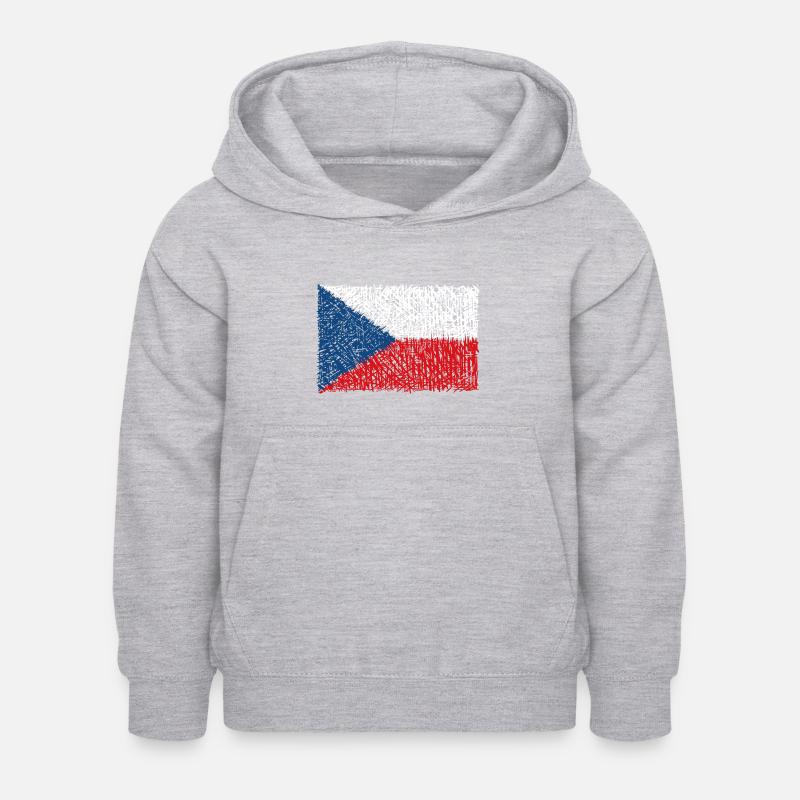 Drapeau de la République tchèque - Sweat à capuche Enfant - gris clair chiné