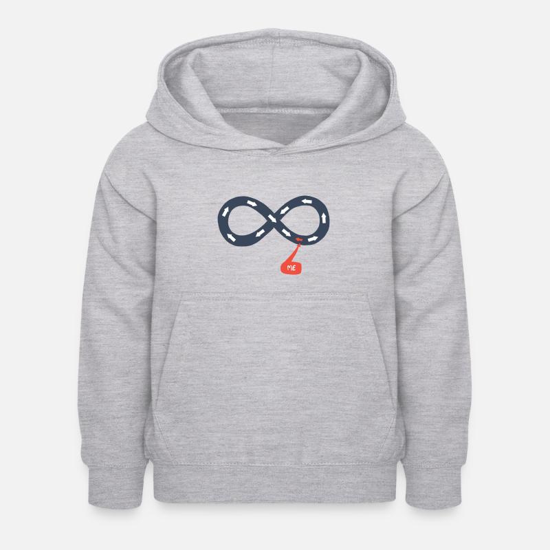 Moi et l'infini, à contre-courant - Sweat à capuche Enfant - gris clair chiné