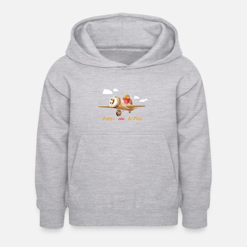 Daddy little Co Pilot - Kinder Hoodie - Hellgrau meliert