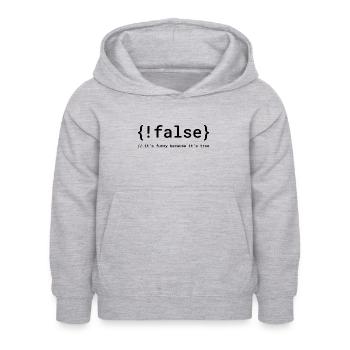 Code Humor Tee: The Logical Joke - Kids Hoodie - light heather grey - Front - AI Model Kid Female (0cm)