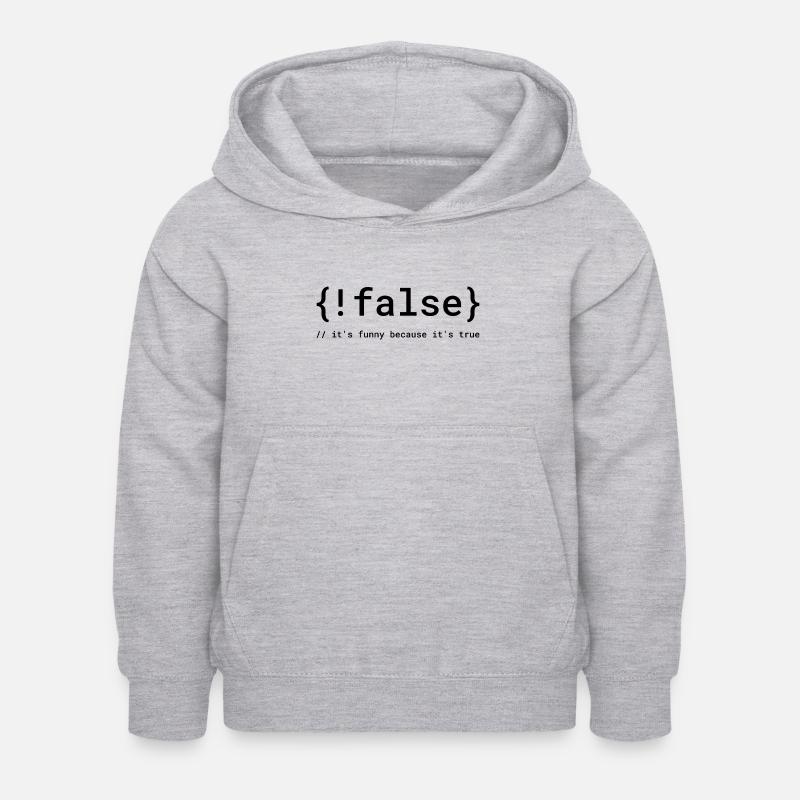 Code Humor Tee : La Blague Logique - Sweat à capuche Enfant - gris clair chiné