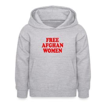 Free afghan women - Kinder Hoodie - Hellgrau meliert - Vorne - AI Model Kid Female (0cm)