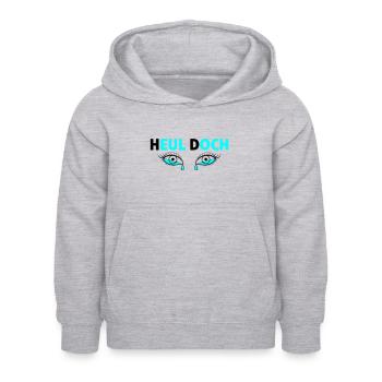 Heul doch - Tränende Augen - Kinder Hoodie - Hellgrau meliert - Vorne - AI Model Kid Female (0cm)