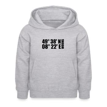 Coordonnées des vers - Sweat à capuche Enfant - gris clair chiné - Devant - AI Model Kid Female (0cm)