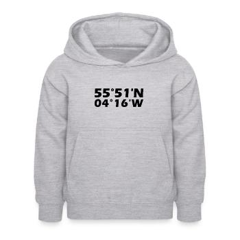 Coordonnées de Glasgow - Sweat à capuche Enfant - gris clair chiné - Devant - AI Model Kid Female (0cm)