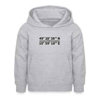 Fürth Koordinaten - Kinder Hoodie - Hellgrau meliert - Vorne - AI Model Kid Female (0cm)