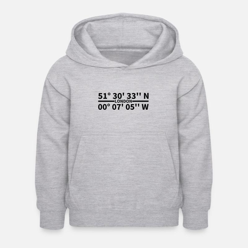 Coordonnées de Londres - Sweat à capuche Enfant - gris clair chiné