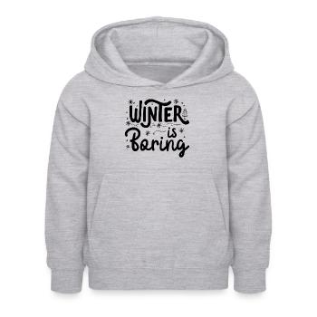 Der Winter ist langweilig - Kinder Hoodie - Hellgrau meliert - Vorne - AI Model Kid Female (0cm)