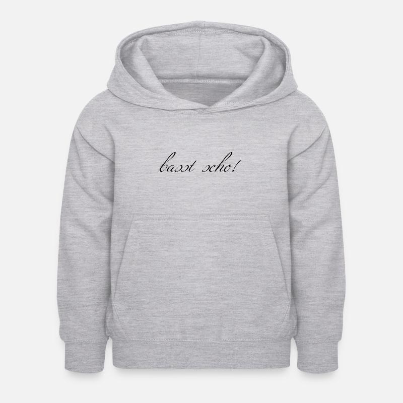 basst scho - Kinder Hoodie - Hellgrau meliert