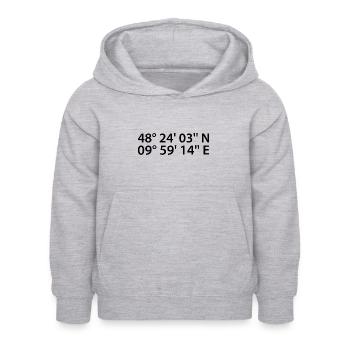 Coordonnées Ulm - Sweat à capuche Enfant - gris clair chiné - Devant - AI Model Kid Female (0cm)