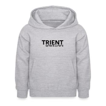 Trient Koordinaten - Kinder Hoodie - Hellgrau meliert - Vorne - AI Model Kid Female (0cm)
