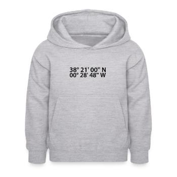Alicante Koordinaten - Kinder Hoodie - Hellgrau meliert - Vorne - AI Model Kid Female (0cm)