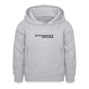 Coordonnées de Saint-Nazaire - Sweat à capuche Enfant - gris clair chiné - Devant - AI Model Kid Female (0cm)