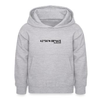 Ajaccio coordinates - Kids Hoodie - light heather grey - Front - AI Model Kid Female (0cm)