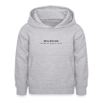 Heilbronn Koordinaten - Kinder Hoodie - Hellgrau meliert - Vorne - AI Model Kid Female (0cm)