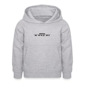Zwickau Koordinaten - Kinder Hoodie - Hellgrau meliert - Vorne - AI Model Kid Female (0cm)