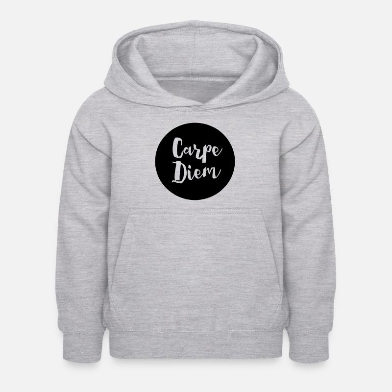 Carpe Diem - Sweat à capuche Enfant - gris clair chiné