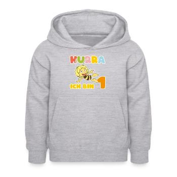 Biene Maja Erste Geburtstag Ich bin 1 - Kinder Hoodie - Hellgrau meliert - Vorne - AI Model Kid Female (0cm)