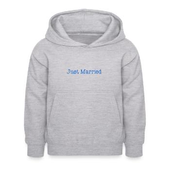 ICH HABE GERADE GEHEIRATET. Junggesellinnenabschied. VALENTINSTAG. PAAR - Kinder Hoodie - Hellgrau meliert - Vorne - AI Model Kid Female (0cm)