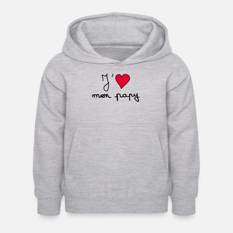 J'aime mon papy - Sweat à capuche Enfant - gris clair chiné