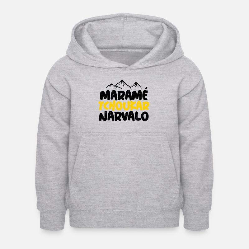 Maramé Tchoukar Narvalo - Sweat à capuche Enfant - gris clair chiné