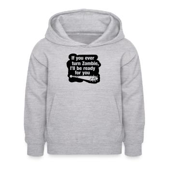 Zombie Zombieapokalypse Zombie-Jäger Horror Film - Kinder Hoodie - Hellgrau meliert - Vorne - AI Model Kid Female (0cm)