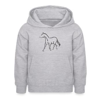 Horse - Kinder Hoodie - Hellgrau meliert - Vorne - AI Model Kid Female (0cm)
