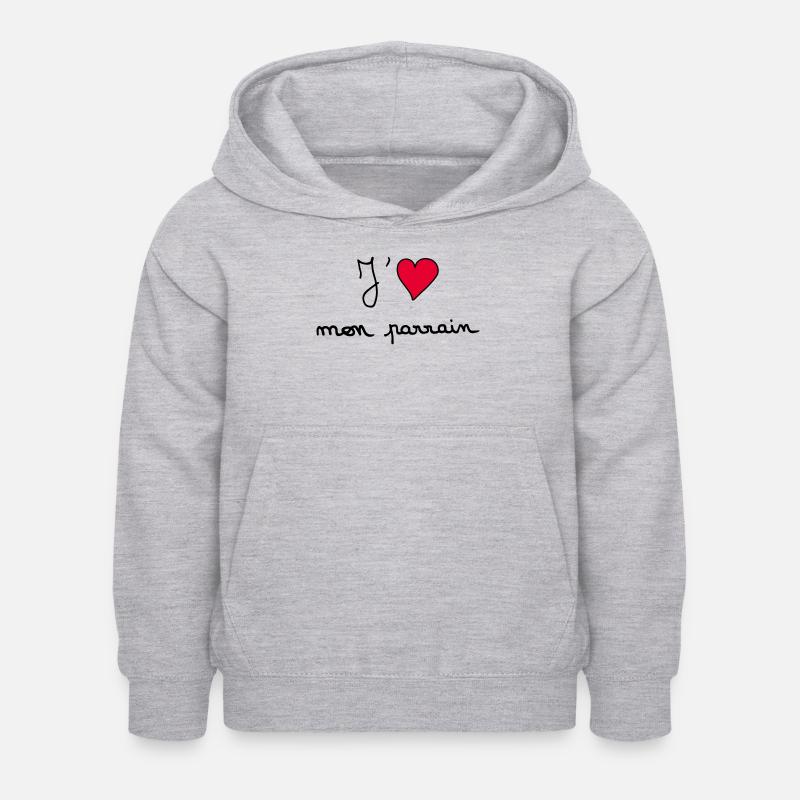 J'aime mon parrain - Sweat à capuche Enfant - gris clair chiné
