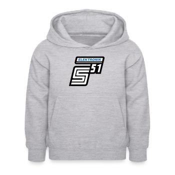 Emblème électronique Simson S51 (couleurs changeantes) - Sweat à capuche Enfant - gris clair chiné - Devant - AI Model Kid Female (0cm)