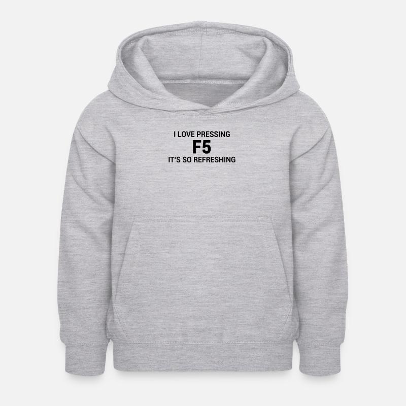 Nerd Witz Webbrowser F5 Refresh - Kinder Hoodie - Hellgrau meliert