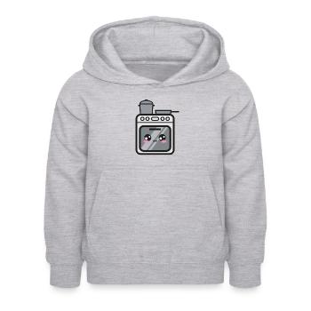 Stove oven Kawaii - Kids Hoodie - light heather grey - Front - AI Model Kid Female (0cm)