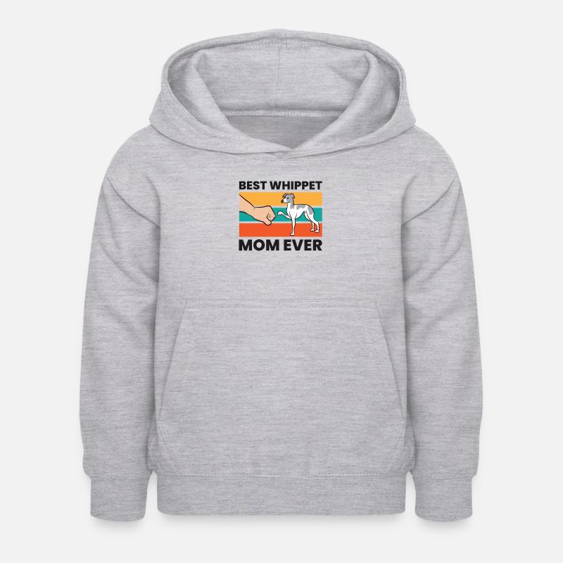 Chères Whippets Meilleure mère whippet de tous les temps - Sweat à capuche Enfant - gris clair chiné