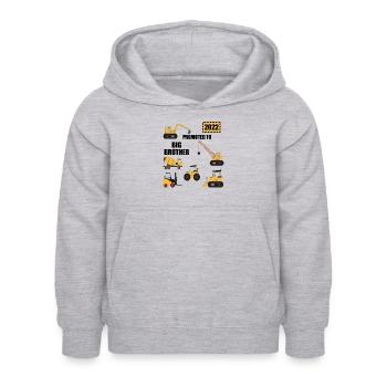 Großer Bruder 2022 Baufahrzeuge - Kinder Hoodie - Hellgrau meliert - Vorne - AI Model Kid Female (0cm)