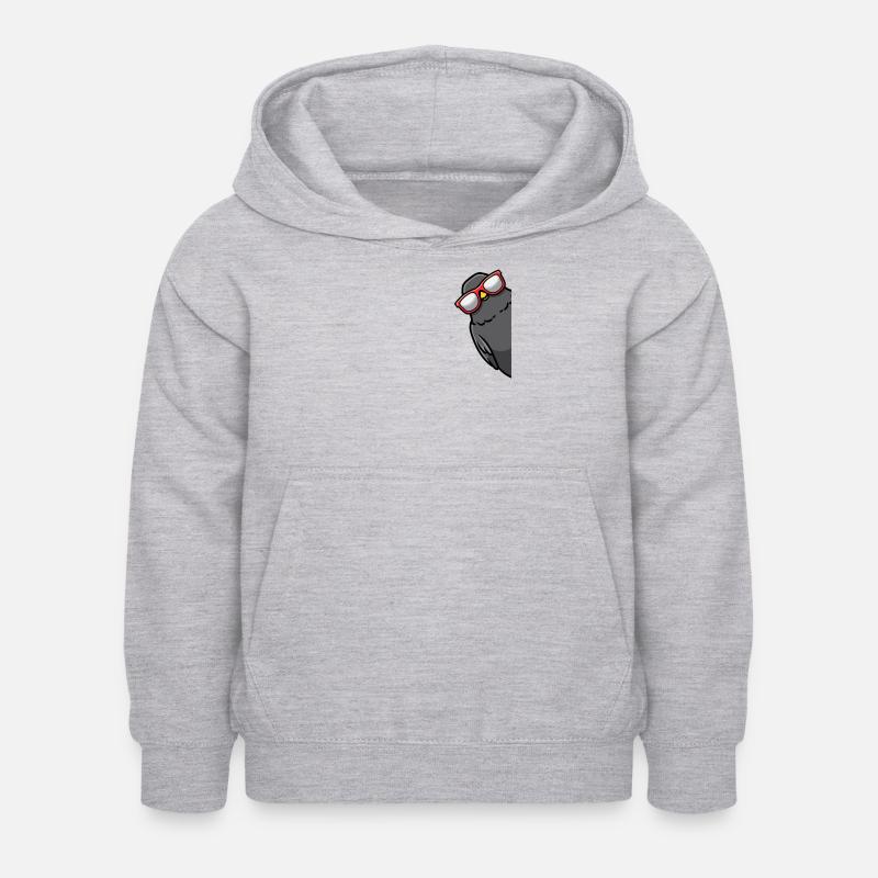 Merle Oiseau Oiseau Noir - Sweat à capuche Enfant - gris clair chiné