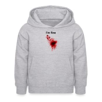 I’m Fine Zombie Costume Drôle De Sang Blague Idée - Sweat à capuche Enfant - gris clair chiné - Devant - AI Model Kid Female (0cm)