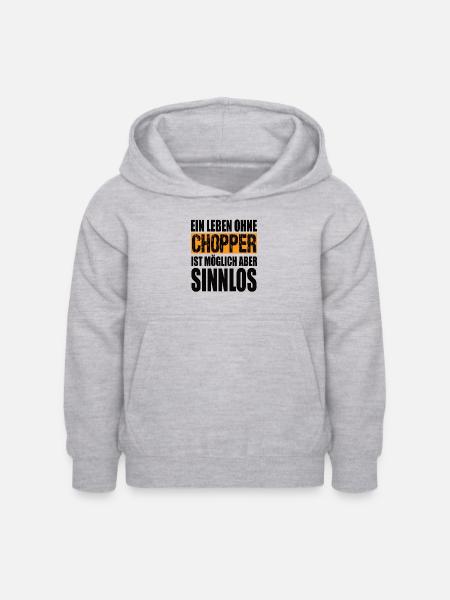 Ein Leben Ohne Chopper Ist möglich aber Sinnlos - Kinder Hoodie - Hellgrau meliert