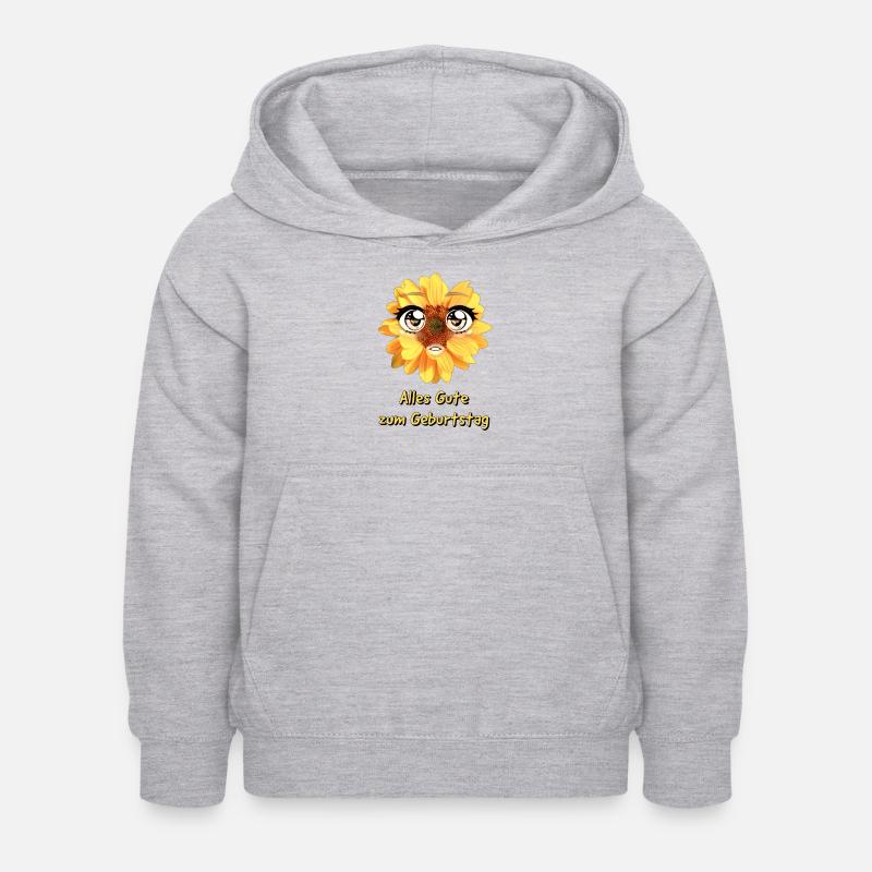 Buon compleanno Lingua Tedesco - Felpa con cappuccio per bambini - grigio chiaro melange