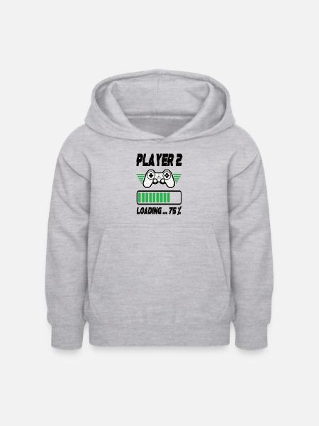 Player 2 Loading - Kinder Hoodie - Hellgrau meliert
