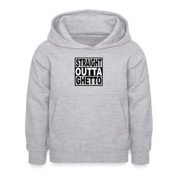 Straigt Outta Ghetto - Sweat à capuche Enfant - gris clair chiné - Devant - AI Model Kid Female (0cm)