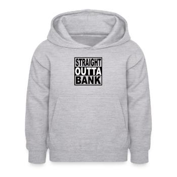 Banque Straigt Outta - Sweat à capuche Enfant - gris clair chiné - Devant - AI Model Kid Female (0cm)