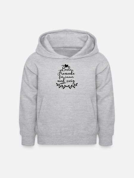 Beste Freunde für immer - Kinder Hoodie - Hellgrau meliert
