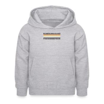 Be careful who hates - LGBTQ Bear - Kids Hoodie - light heather grey - Front - AI Model Kid Female (0cm)