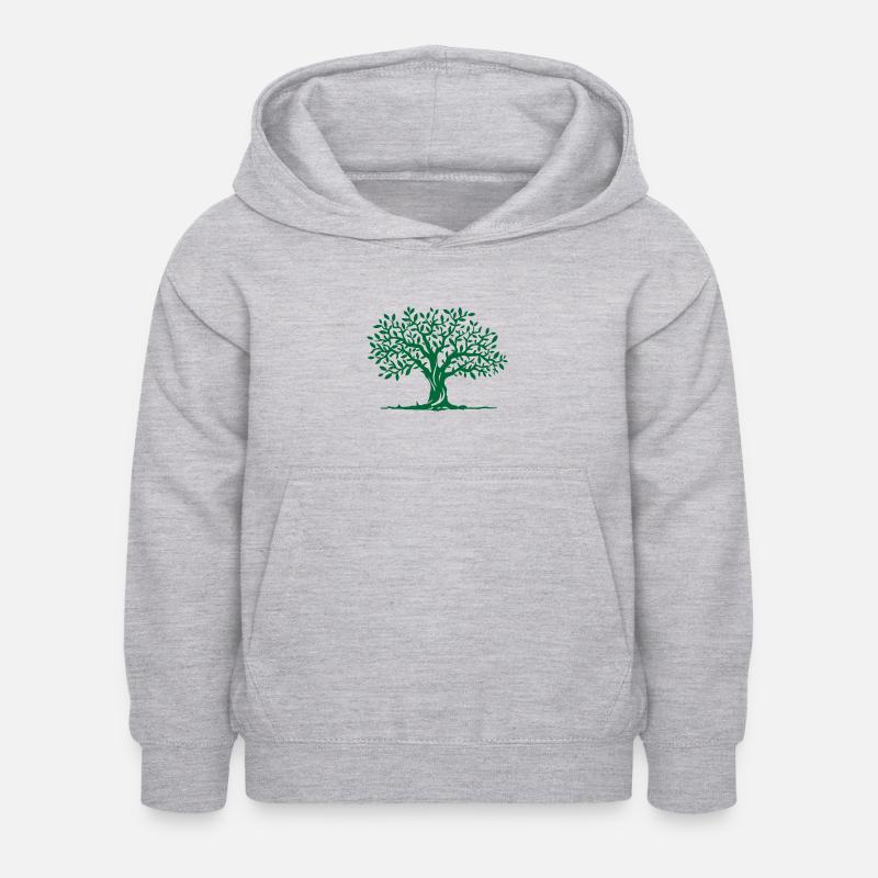 Arbre - Sweat à capuche Enfant - gris clair chiné