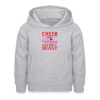 Cheer Like A Beauty Train Like A Beast Cheerleadin - Kinder Hoodie - Hellgrau meliert - Vorne - AI Model Kid Female (0cm)
