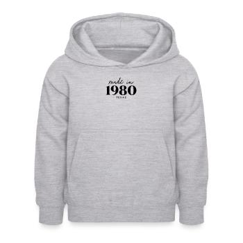 Fait en 1980 dans Birthday au Texas - Sweat à capuche Enfant - gris clair chiné - Devant - AI Model Kid Female (0cm)