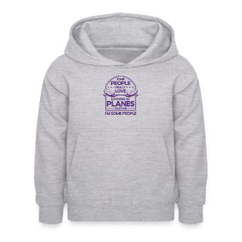 Flugzeug Pilot Flugzeuge Flugzeug Landung Geschenk - Kinder Hoodie - Hellgrau meliert - Vorne - AI Model Kid Female (0cm)