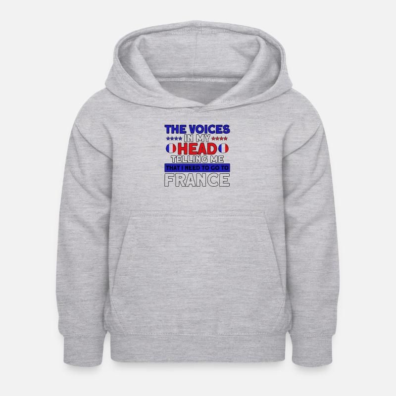 Français Drapeau Français Roots Cadeau - Sweat à capuche Enfant - gris clair chiné