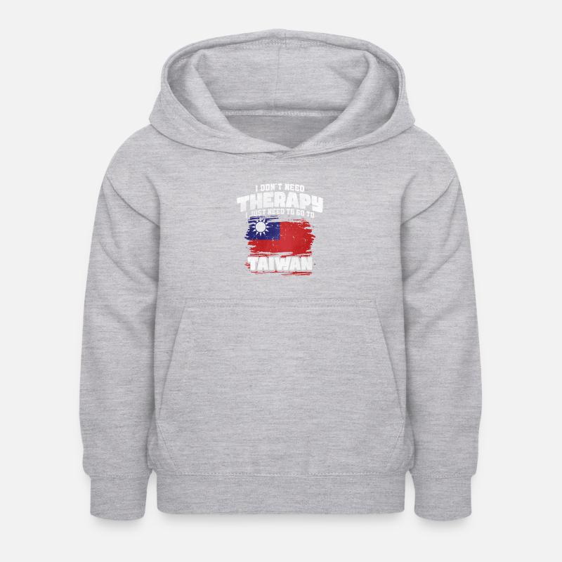 Taiwan - Sweat à capuche Enfant - gris clair chiné