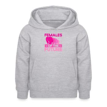 Ligestilling mellem kønnene Ligestilling mellem kønnene - Hoodie til børn - lysegrå meleret - Foran - AI Model Kid Female (0cm)